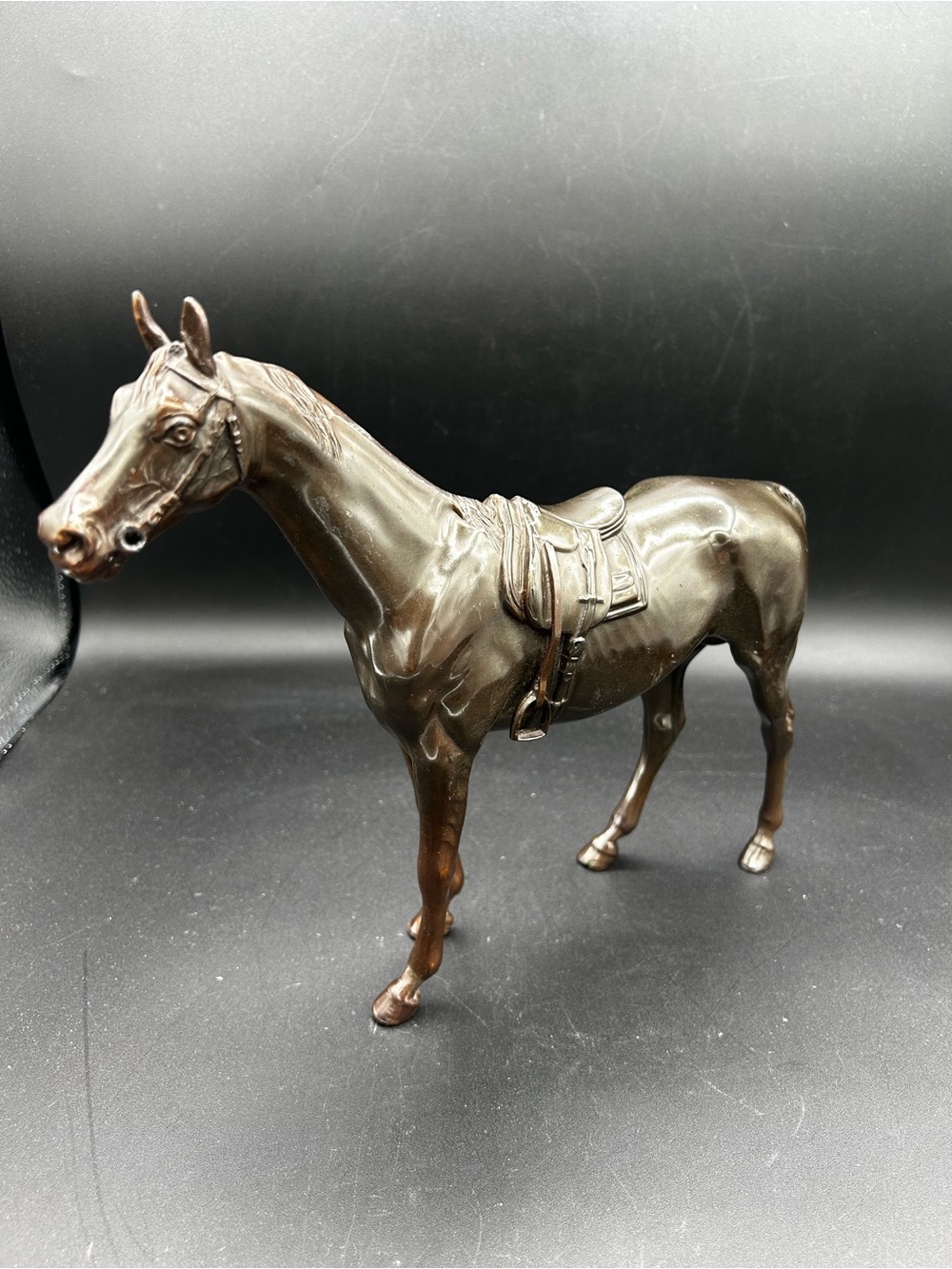 Vintage Bronze-Tone Horse Sculpture Figurine - Home Art Decor